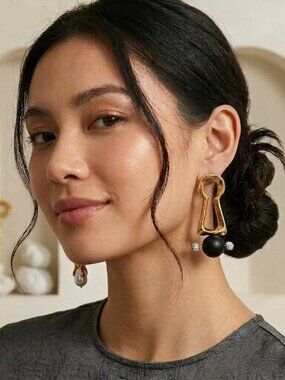✨ Avant-Garde Schiaparelli-Inspired Asymmetric Drop Earrings ✨ StainlessSteel